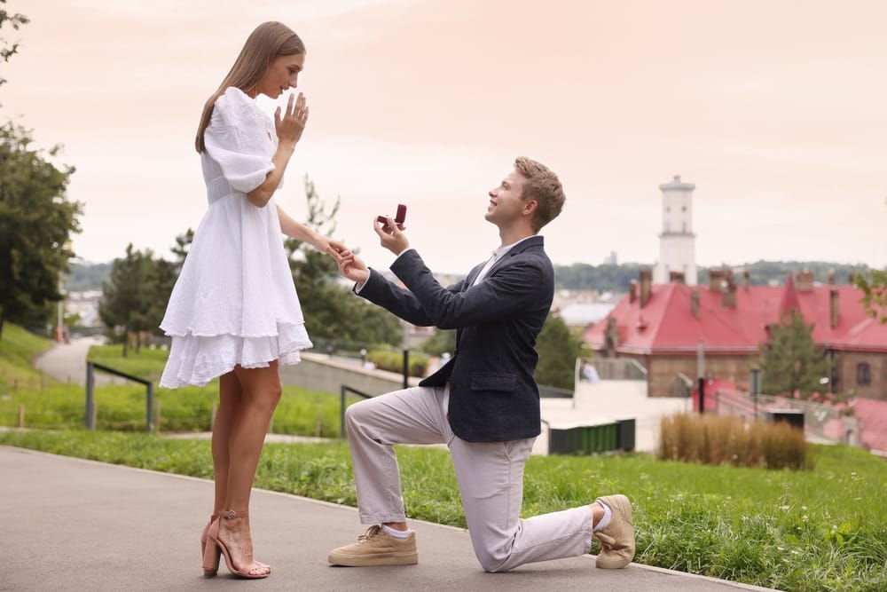 SmilingManWithEngagementRingMakingMarriageProposalToHis - SomethingBeautiful!!