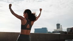 AthleteWomanAndFitnessCelebrationInCityForRunningGoal - SomethingBeautiful!!