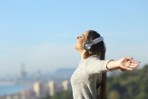 GirlListeningToMusicWithHeadphonesBreathingWithWideOpen - SomethingBeautiful!!